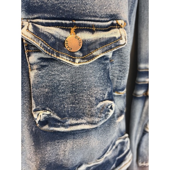 Daisy Y2K Cargo Industrial Grunge Edgy Women's Distressed Wide Leg Utility M - Picture 6 of 16